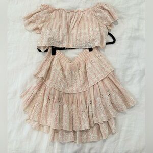 Love Shack Fancy- Elegant Pink Lace Women's set